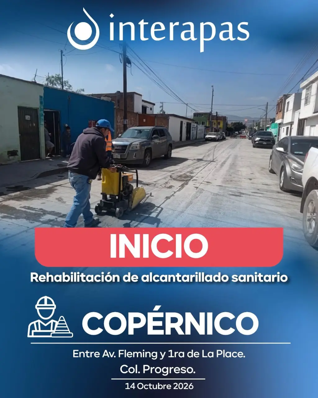 Amplía Interapas beneficio sanitario para la calle Copérnico