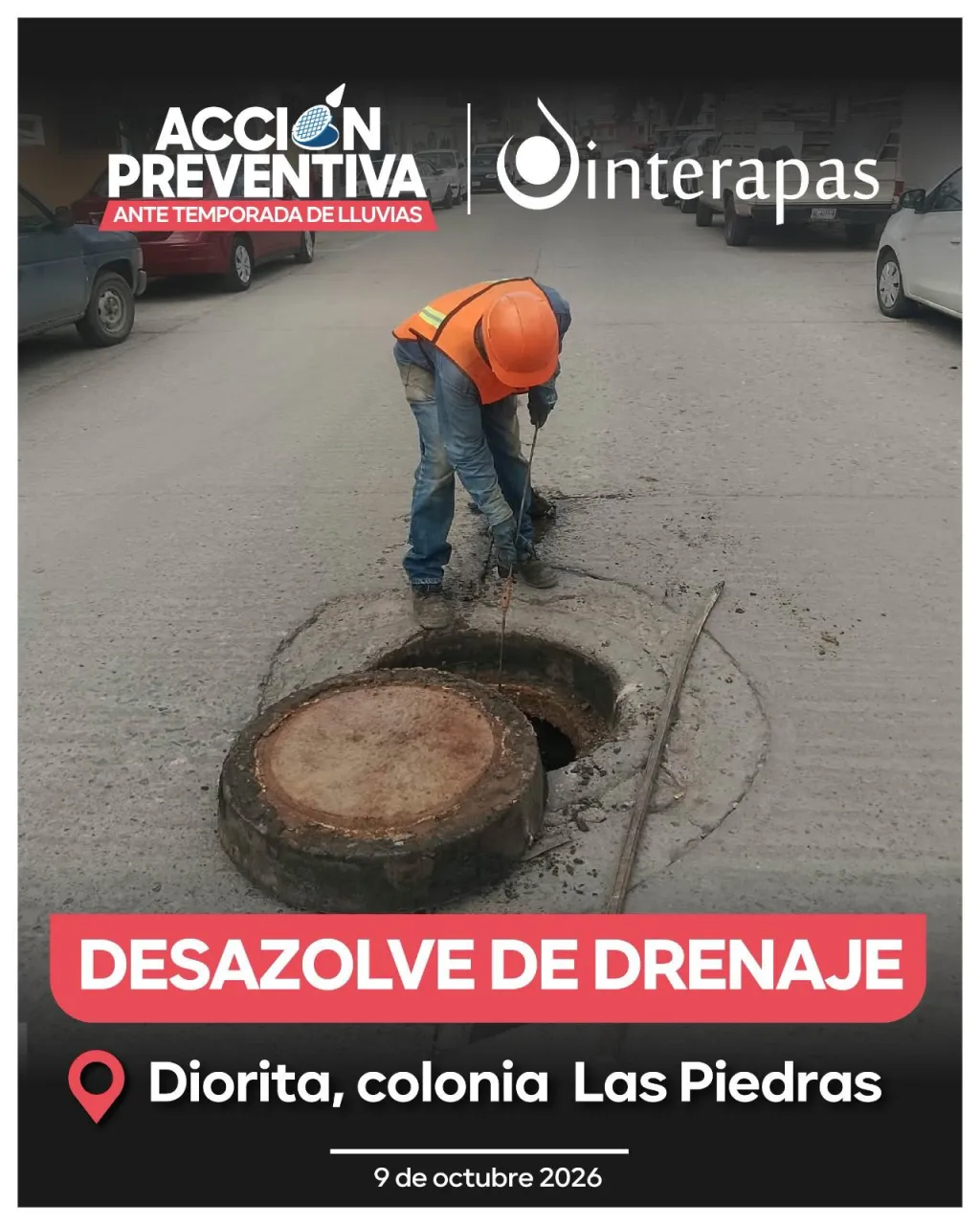 Con trabajos de desazolve mejoran condiciones para centro educativo en Las Piedras